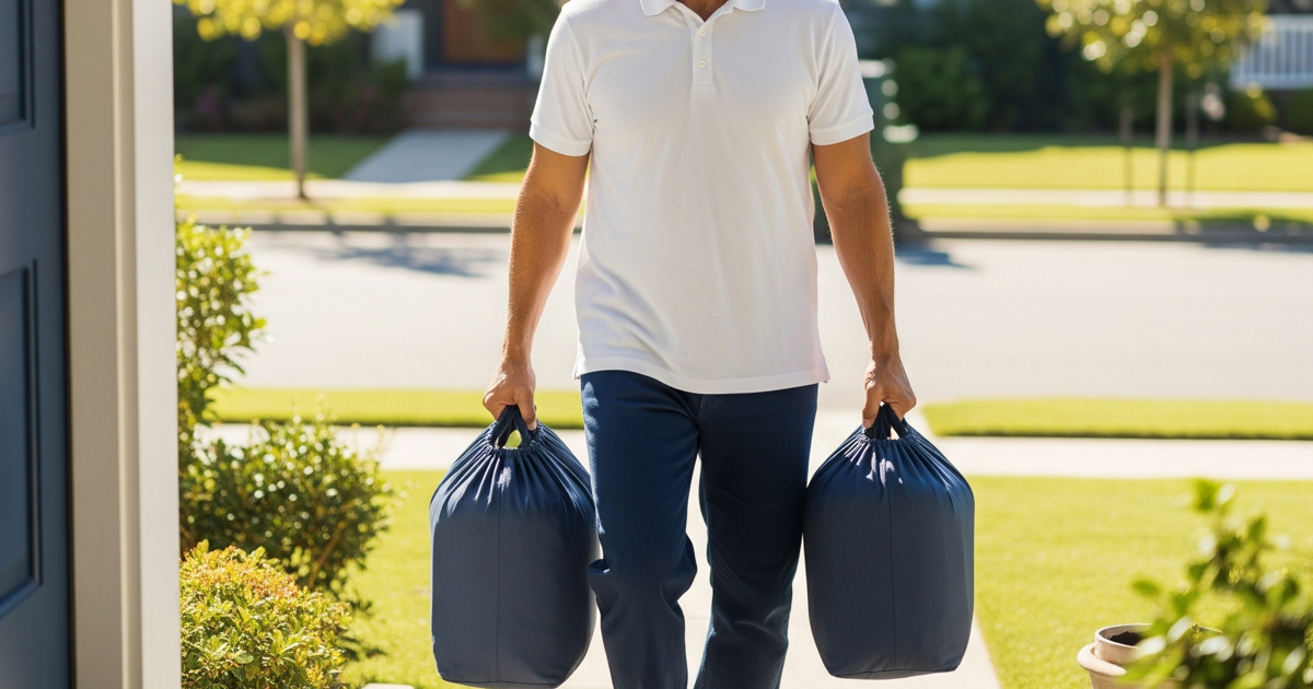 Delivering Two Laundry Bags