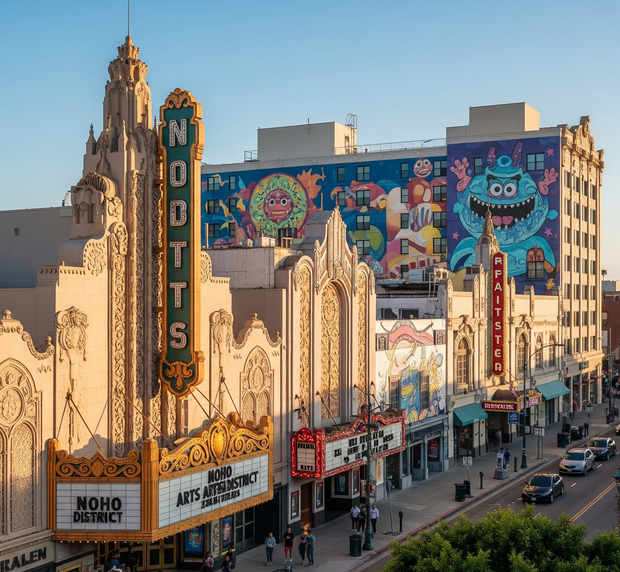 Noho Arts District, Featuring Its Unique Theaters, Colorful Murals,